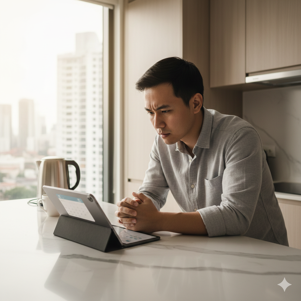 Buyer reviewing property information